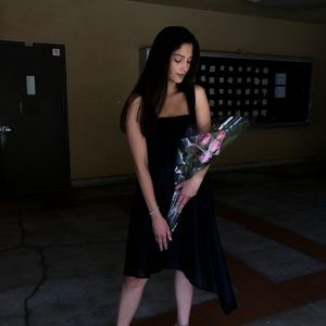 Topshop asymmetric midi dress